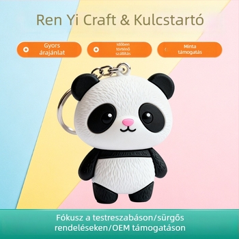 Panda kulcstartó autókulcsokhoz, aranyos hátizsák-dísz, kabala és kulturális turizmus-szuvenír