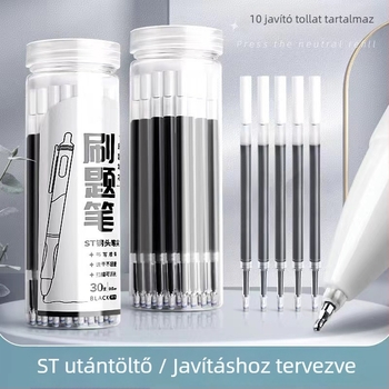 0,5 mm fekete, semleges tinta, gyorsan száradó tollbetét, push-típusú, nagy kapacitású, ecsetfej formájú fej