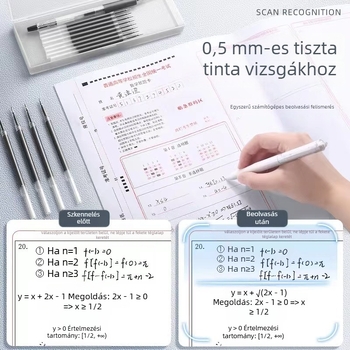 0,5 mm fekete, semleges tinta, gyorsan száradó tollbetét, push-típusú, nagy kapacitású, ecsetfej formájú fej