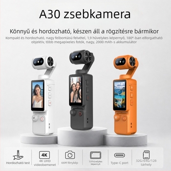 A30 kettős kamera sportkamera, kézi gimbal, zsebméret, HD képstabilizáció