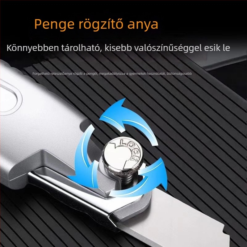 012 Öt darabos, nagy méretű ipari használatú többfunkciós kés készlet, doboznyitó, tapétavágó kés