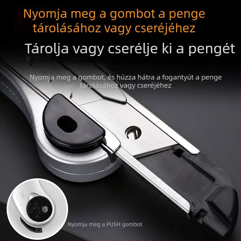 012 Öt darabos, nagy méretű ipari használatú többfunkciós kés készlet, doboznyitó, tapétavágó kés
