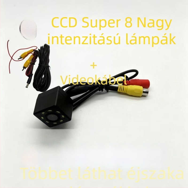 HD hátsó kamera 12 LED-del, CVBS, 720×480 felbontás, 12V jármű-kamera