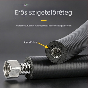 Megvastított szigetelt hajlított tömlő bojlerhez, robbanásbiztos, 304 rozsdamentes acél, nagy hőmérséklet-tűrés, 1/2 hüvelykes napelemes vízbevezető tömlő