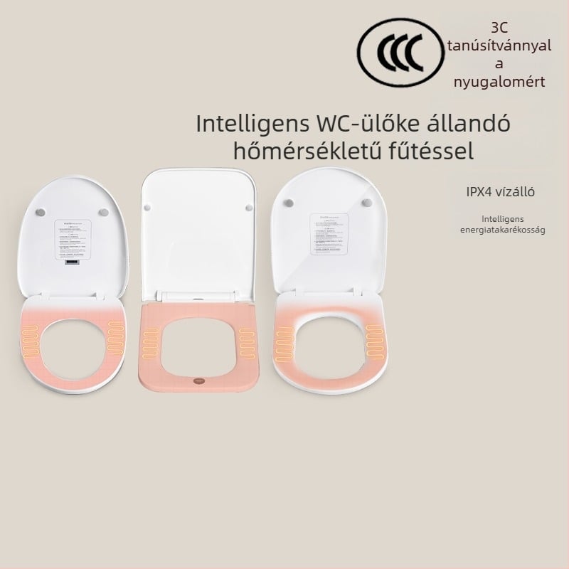 Intelligens fűtésű elektromos WC-szék UV sterilizációval, univerzális illeszkedés, állandó hőmérséklet, lassú záródás otthoni használatra