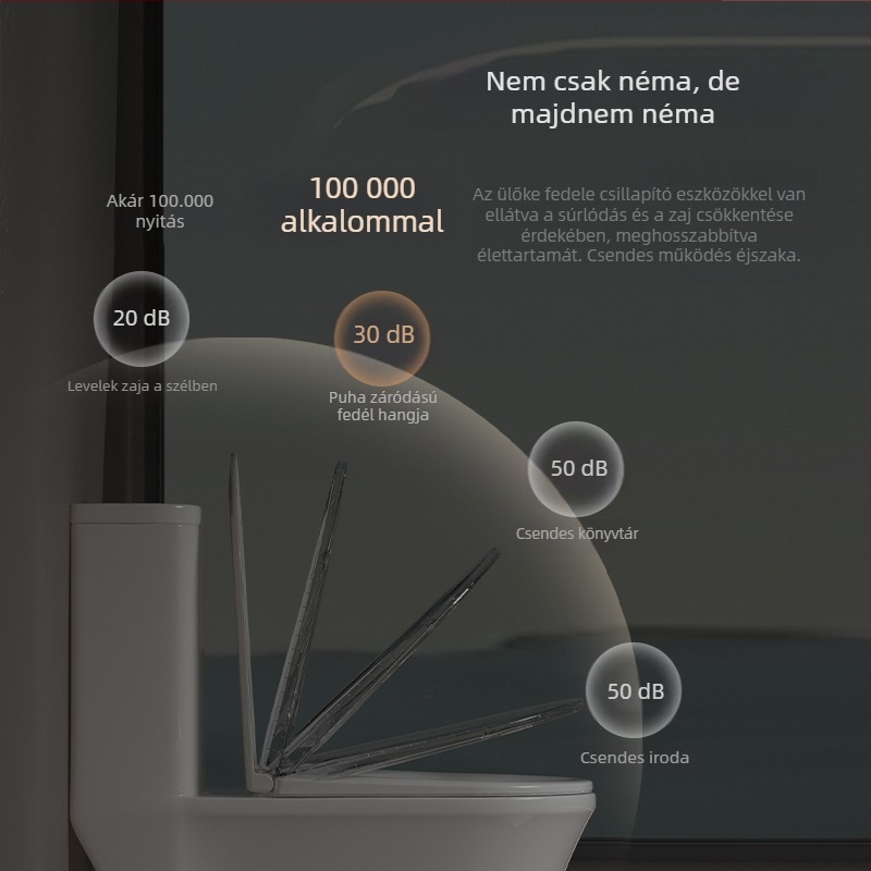 Intelligens fűtésű elektromos WC-szék UV sterilizációval, univerzális illeszkedés, állandó hőmérséklet, lassú záródás otthoni használatra