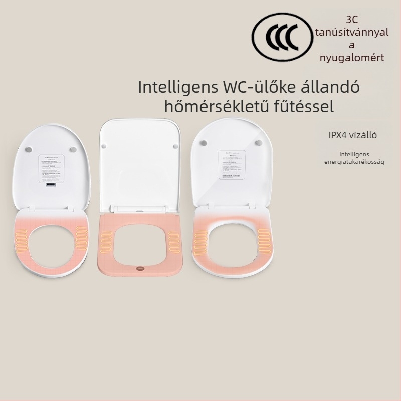 Intelligens fűtésű elektromos WC-szék UV sterilizációval, univerzális illeszkedés, állandó hőmérséklet, lassú záródás otthoni használatra