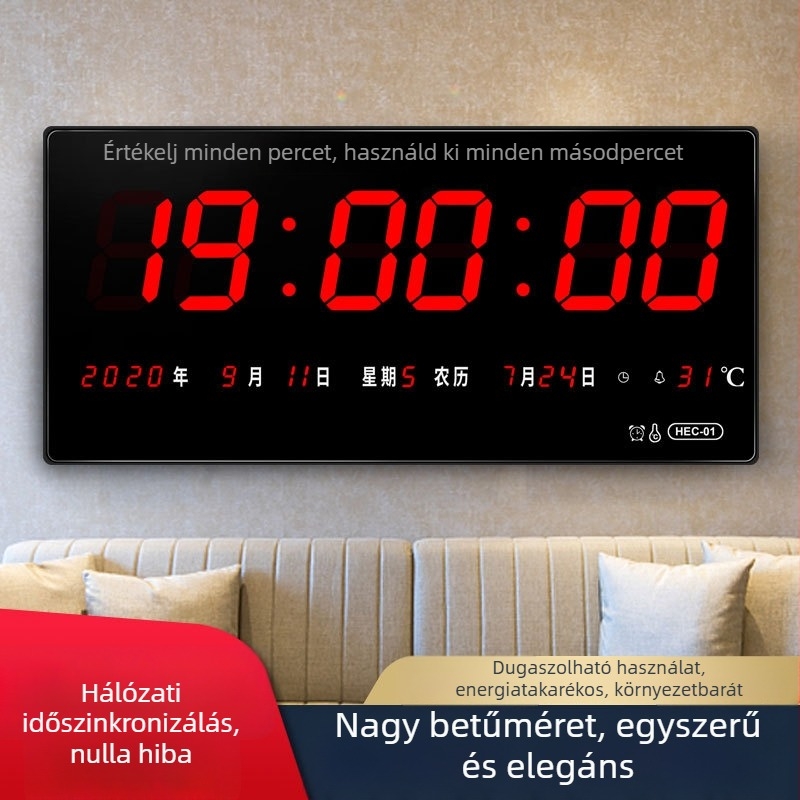 GPS örökös naptár Beidouval, Wi‑Fi automatikus időzítés, falra szerelhető LED digitális naptáras óra