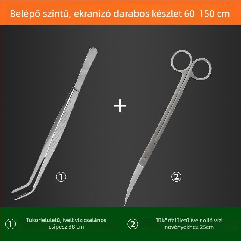 Akvárium tisztító eszköz belső falak tisztítására, holt sarkok nélkül, algák eltávolítására szolgáló kefével és hosszú nyéllel