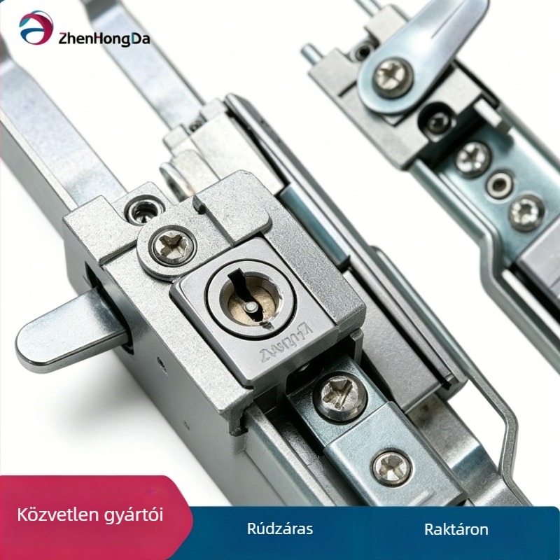 Cinköntvény elosztószekrény ajtózára, mechanikus felnyíló zár