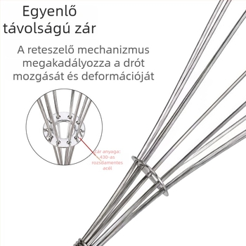 Rozsdamentes acél kézi keverőpálca kerek fogantyúval, manuális tojáshabosító és tejszínhabosító a konyhai sütéshez.