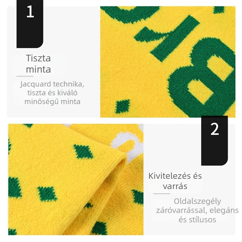 Kötött jacquard sál bojtokkal futball klub szurkolók számára
