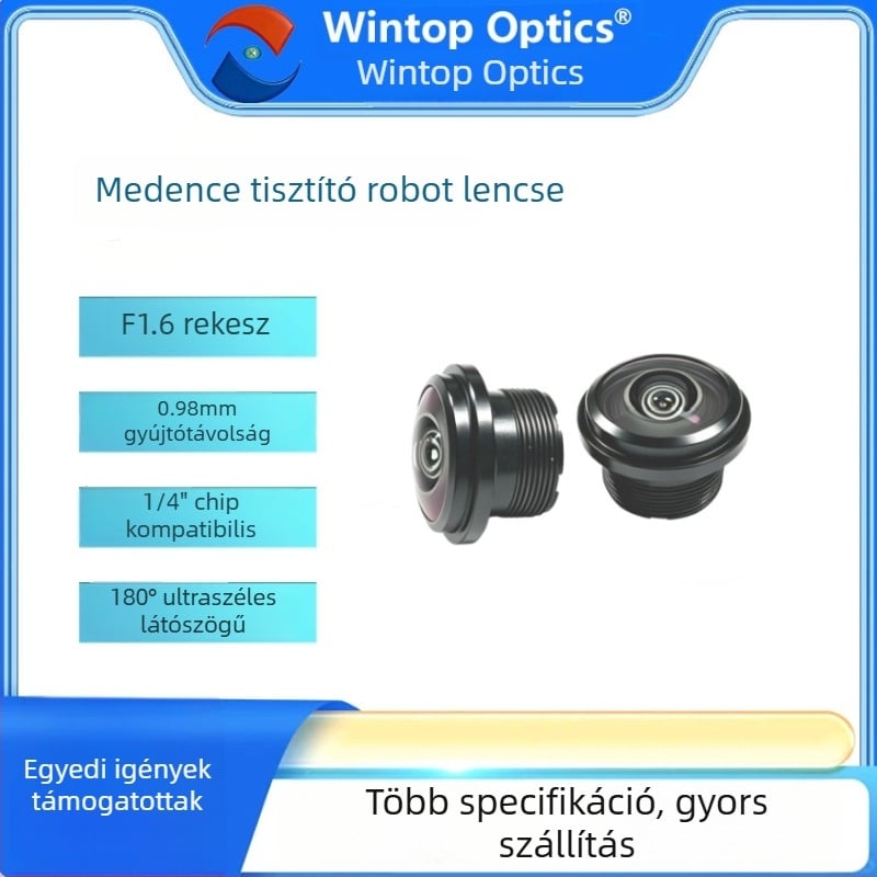 M12-es lencse 0,98 mm F1,6, ultra széles látószögű, 180°, kompatibilis 1/4-es chippel