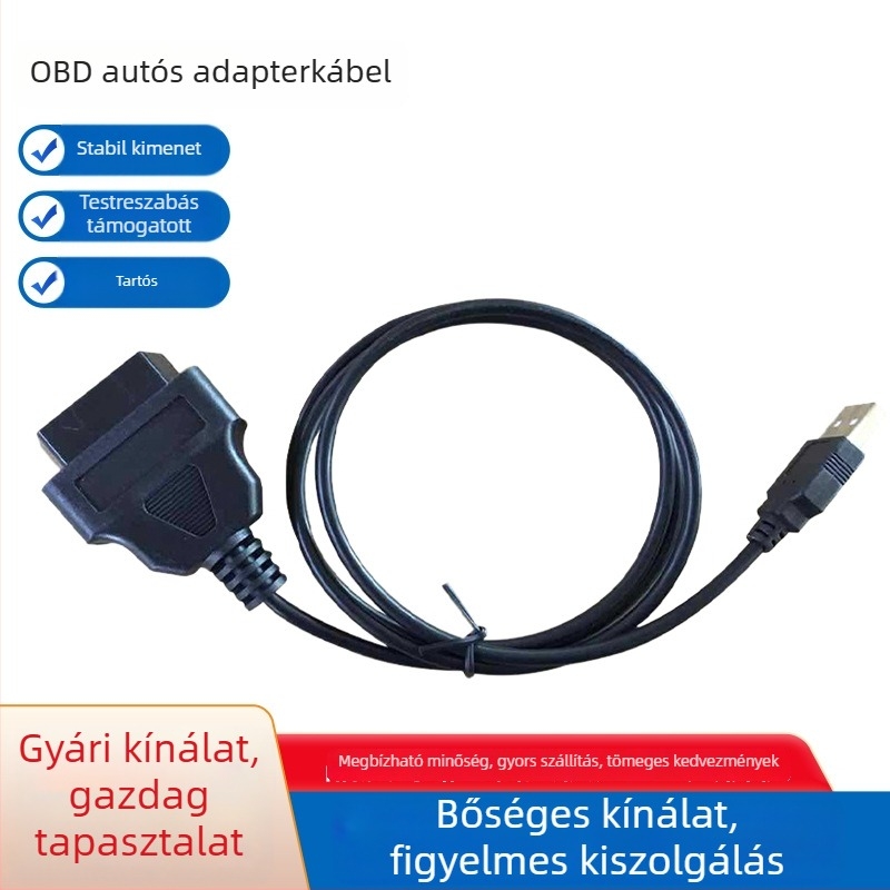 1MUSBAM OBD női csatlakozós autó diagnosztikai kábel OBD2