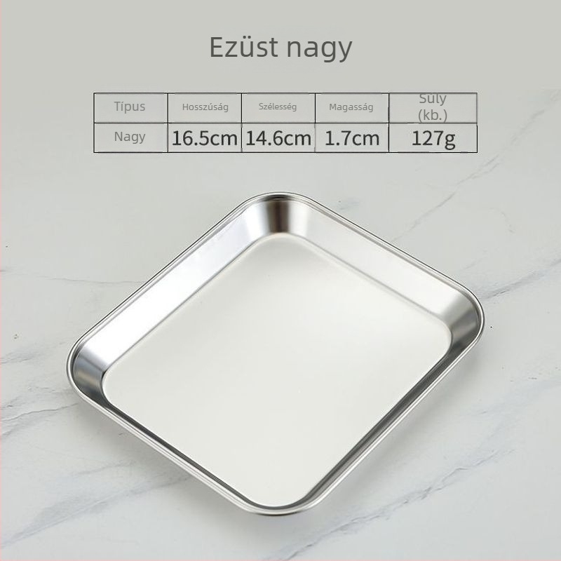 304 rozsdamentes acél Koreai-stílusú nasis tál, hideg ételekhez, óvodai uzsonnás tál, grill tál, skandináv lapos tál, gyümölcs tál