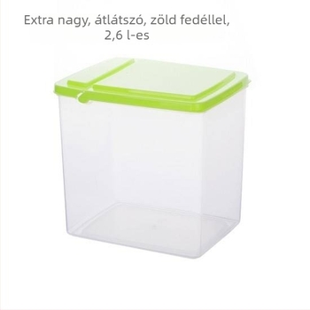 1 L kapacitású flip-top műanyag tároló doboz tejes-tea bolthoz – mini élelmiszer-tároló, tejpor és fűszerek számára