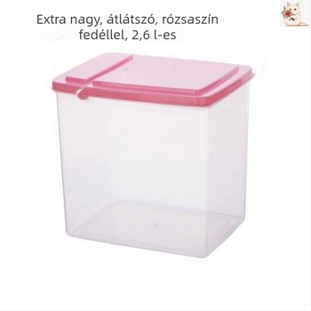1 L kapacitású flip-top műanyag tároló doboz tejes-tea bolthoz – mini élelmiszer-tároló, tejpor és fűszerek számára