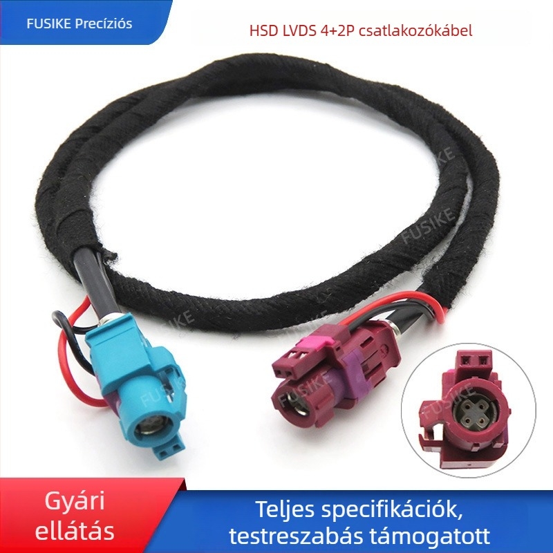 HSD LVDS autóipari kábel HSD4P női csatlakozóval és HSD4P+2 vezeték-köteg a gépjármű központi kijelzőjéhez