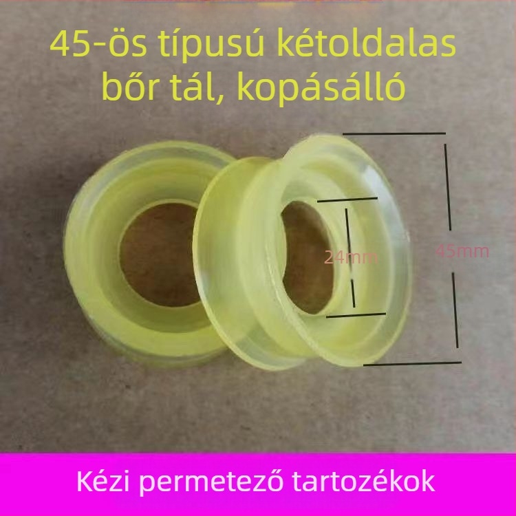 Kézi hátizsákos permetező bőrből készült tálcával, kétoldalú magasnyomású kivitel, retró növényvédő permetező