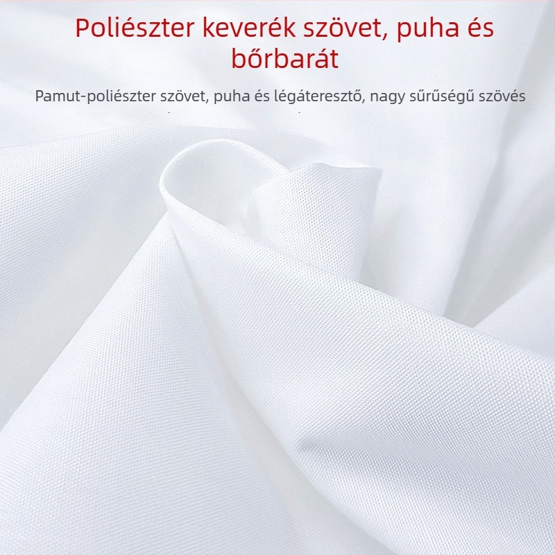 Egyszemélyes kollégiumi fehér lepedő, 120 × 230 cm, twill szövés, poliészter-pamut, katonai kiképzés stílusa