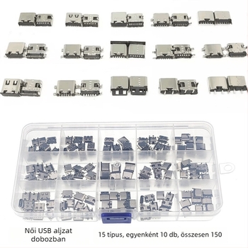 Yunyida Micro USB női csatlakozó dobozban, okostelefon töltéséhez, mini USB kiegészítő
