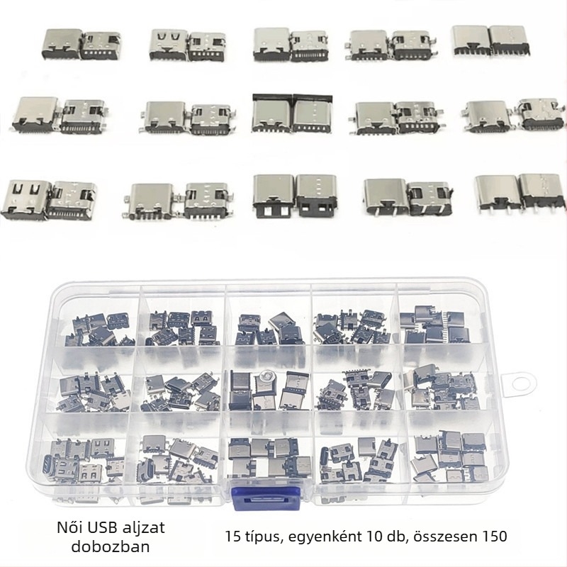 Yunyida Micro USB női csatlakozó dobozban, okostelefon töltéséhez, mini USB kiegészítő
