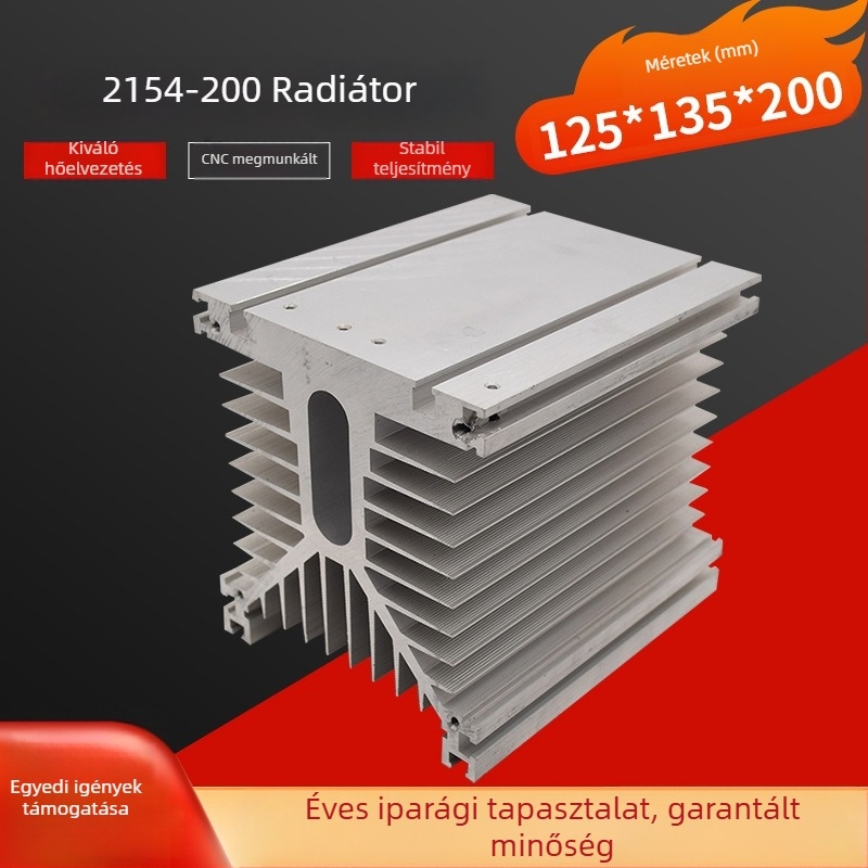 125×135×200 mm-es nagy teljesítményű elektronikus alkatrészek hűtője, alumínium profilú, 120×120 mm-es ventilátorral