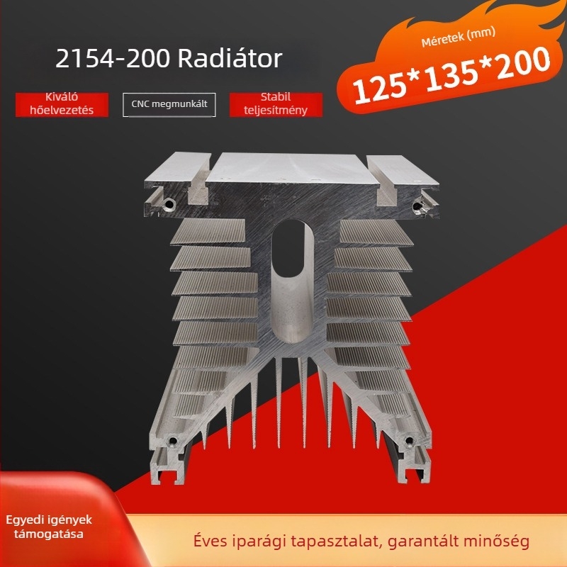 125×135×200 mm-es nagy teljesítményű elektronikus alkatrészek hűtője, alumínium profilú, 120×120 mm-es ventilátorral