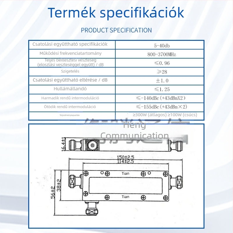 5G Cavity Coupler, 300W, 700–3700 MHz