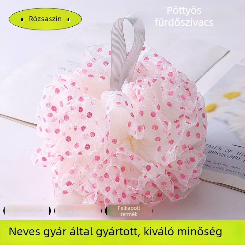Nagy pöttyös fürdővirág – rendkívül puha fürdőgolyó mélytisztításhoz