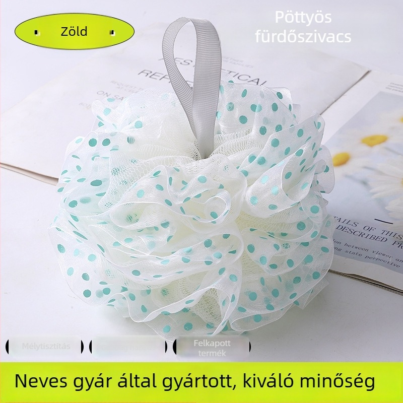 Nagy pöttyös fürdővirág – rendkívül puha fürdőgolyó mélytisztításhoz