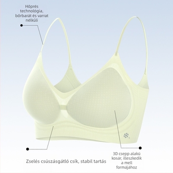 Eredeti, autentikus vékony melltartó hyaluronsavval és jégselyemmel, varrat nélküli, ultra vékony, hűsítő érzet, puha támasz, felfelé