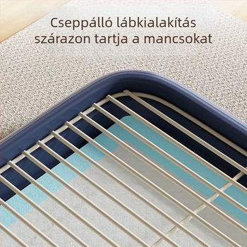 Kutyatoalette vas kerettel és hálós tálcával, kiskutyáktól a nagytestűekig, rögzített helyre történő ürítésre tervezve