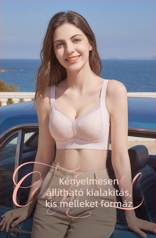 Drót nélküli push-up melltartó, teljes lefedettség, plusz méret, csipke hálós kosarak, légáteresztő