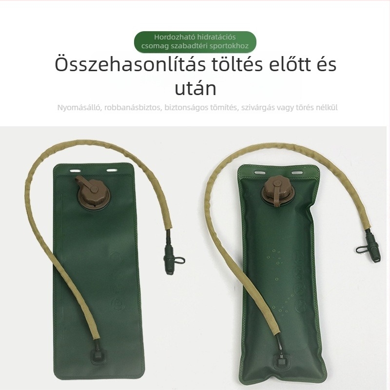 3 literes víztáska kerékpározáshoz és kültéri tevékenységekhez, TPU belsővel, összecsukható víztartó
