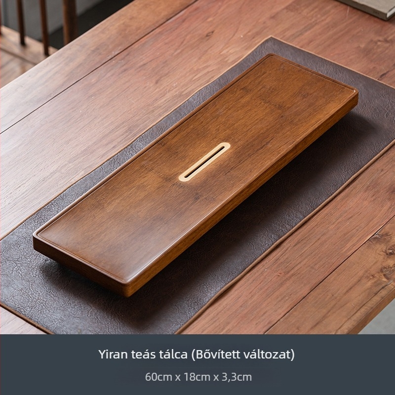 Minimalista prémium bambusz teás tál víztárolóval, száraz áztatási állomás Kung Fu teához, otthoni használatra, kompakt víztárolós teás tálca