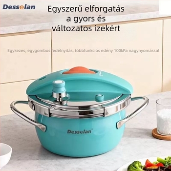 Desenlang Egy érintéses nyitás-zárású nyomásos főzőedény, új modell, többfunkciós, 304 rozsdamentes acél, öt rétegű aljzat
