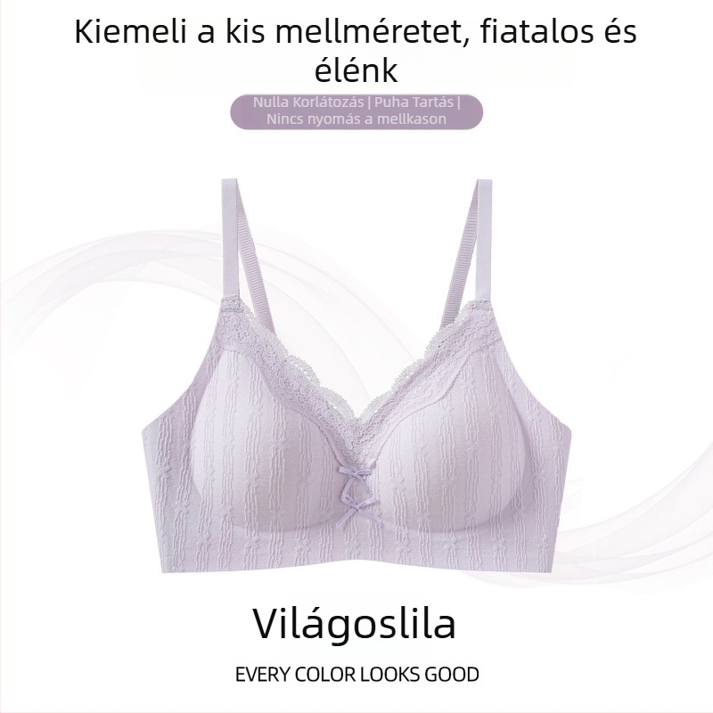 Nyári új modell Mulberry-selyem nélküli, fehérnemű nőknek, csipkés, push-up a kis mellekhez, varrás nélküli, vékony és lélegző