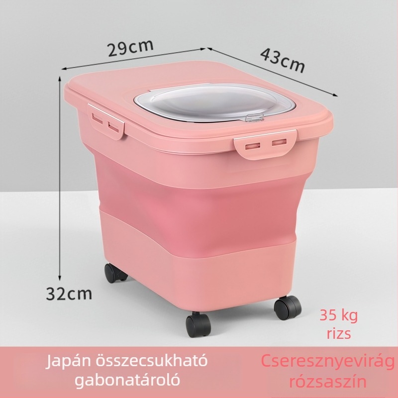Összecsukható tárolóedény macska- és kutyaeledelhez, nagy kapacitású, nedvesség- és rovarálló.
