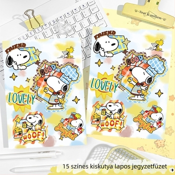 A5 Flat-Lay notesz színes Nubie Dog nyomattal, aranyos karikatúra napló