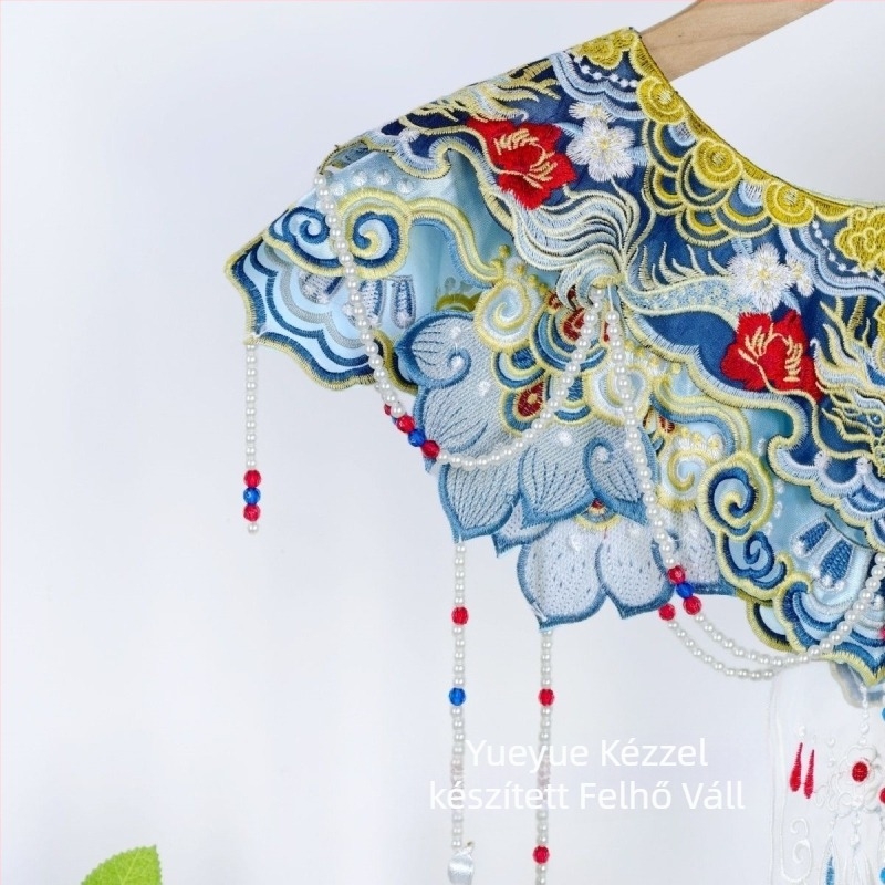 Diplomázó Hanfu kétszintes dragon hímzéssel, felhő- váll részlettel, uniszex felnőtteknek, ősi stílus