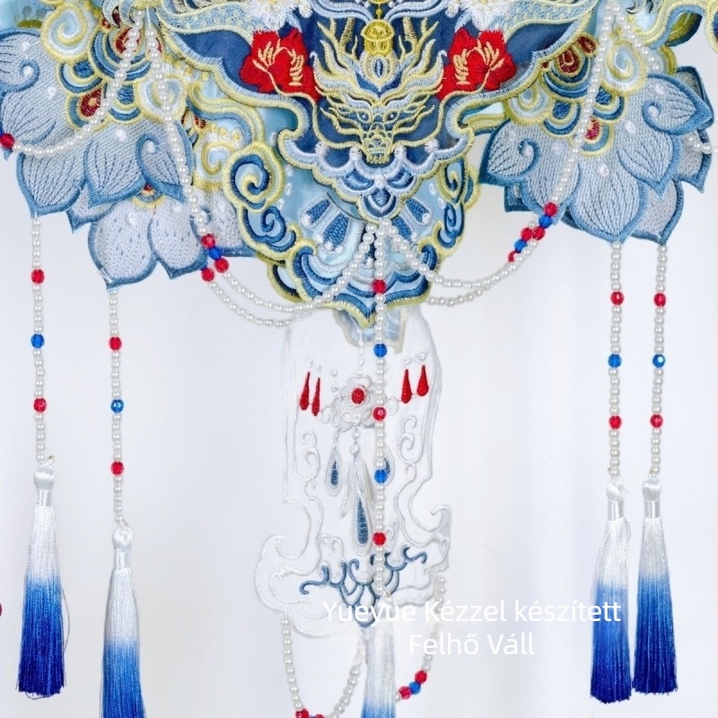 Diplomázó Hanfu kétszintes dragon hímzéssel, felhő- váll részlettel, uniszex felnőtteknek, ősi stílus