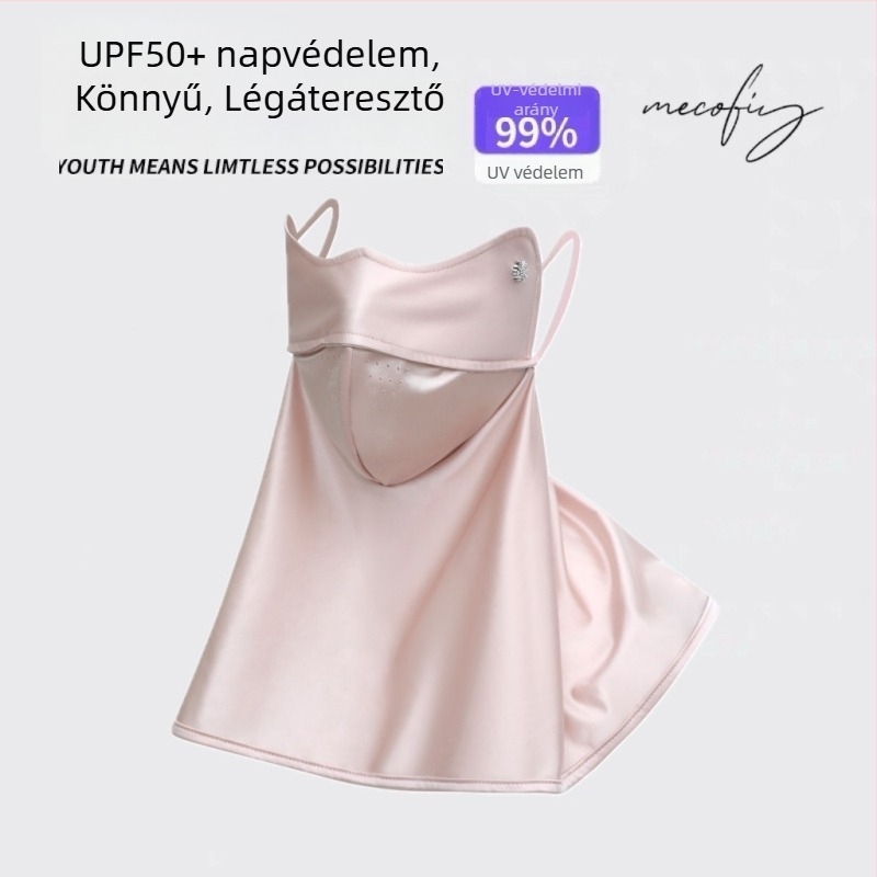 Nyári 3D nyakvédő UV-arcmaszk Ice Silk anyagból, vezetéshez és kerékpározáshoz