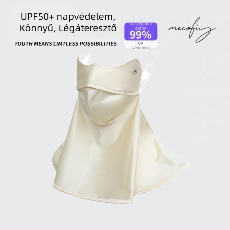 Nyári 3D nyakvédő UV-arcmaszk Ice Silk anyagból, vezetéshez és kerékpározáshoz