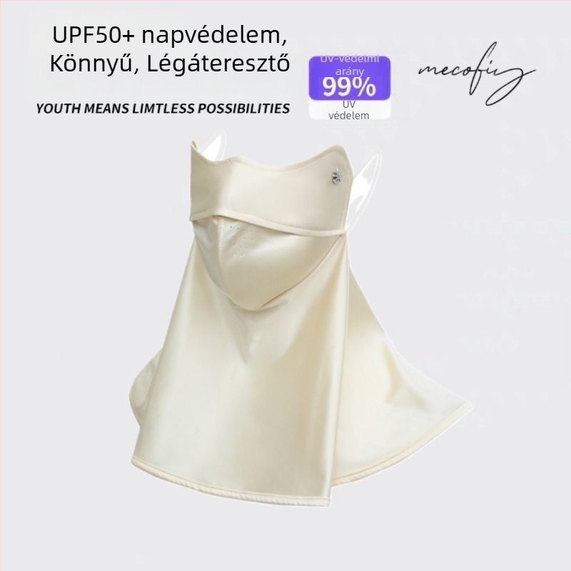 Nyári 3D nyakvédő UV-arcmaszk Ice Silk anyagból, vezetéshez és kerékpározáshoz
