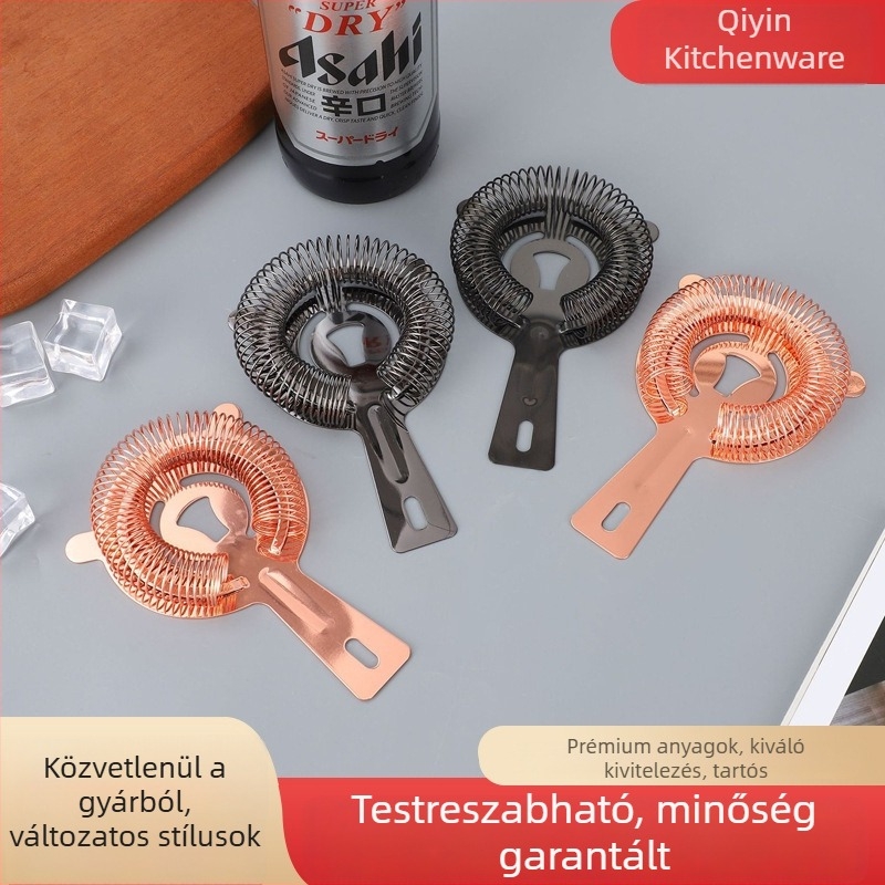 Rozsdamentes acél koktéljégszűrő és jégkocka-szeparátor