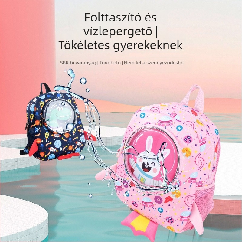 Rajzfilm rakéta gyerek hátizsák, elvesztés elleni védelem, 3–6 éveseknek
