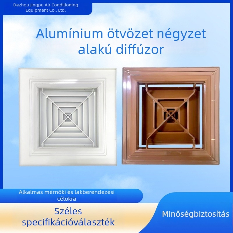 Négy oldalú lamellás diffúzor alumíniumötvözetből központi klímaberendezéshez