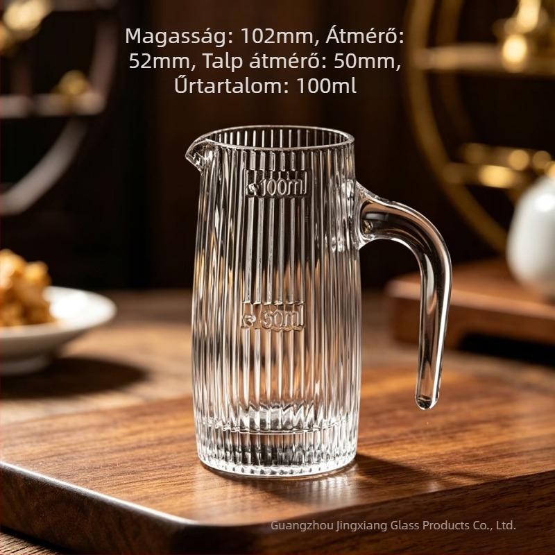 Üvegből készült italdekanter, 100 ml, kis méretű otthoni használatra, mérőskálával, skandináv stílus