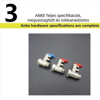 Réz biztonsági szelep vízmelegítőhöz, 1/2 hüvelykes csatlakozással, nyomáscsökkentő és leeresztő szelep elektromos és napenergia vízmelegítőkhöz